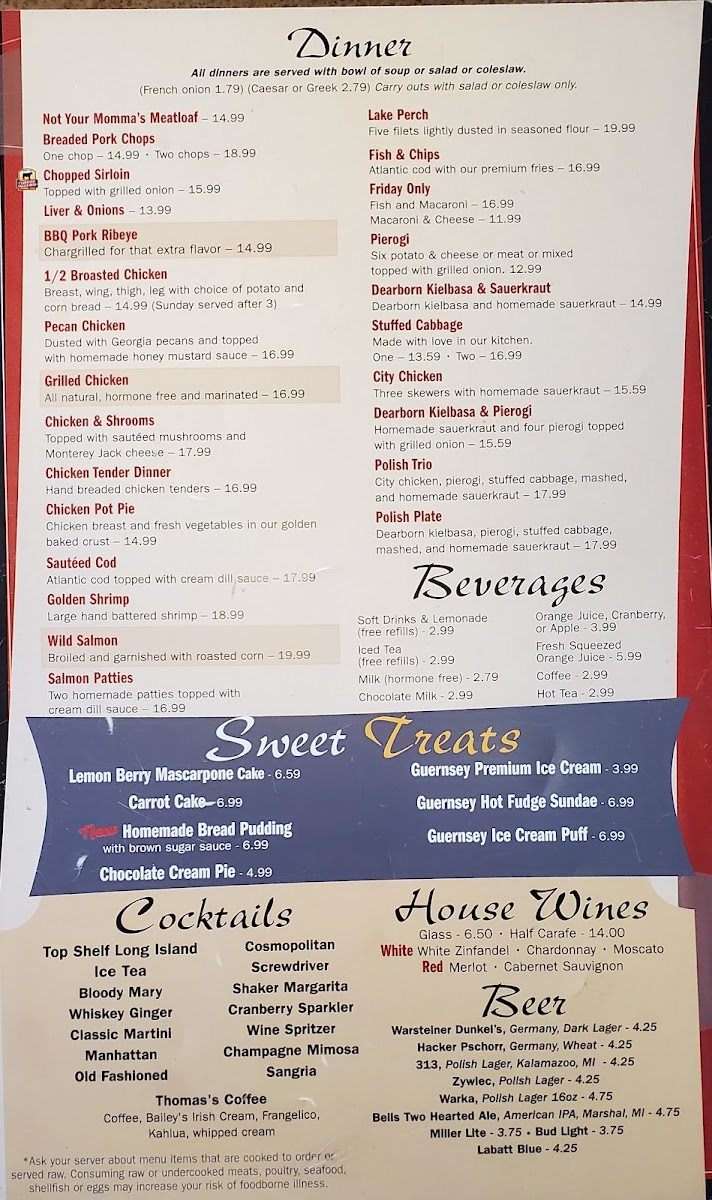 Thomas's Family Dining Menu - Image 2