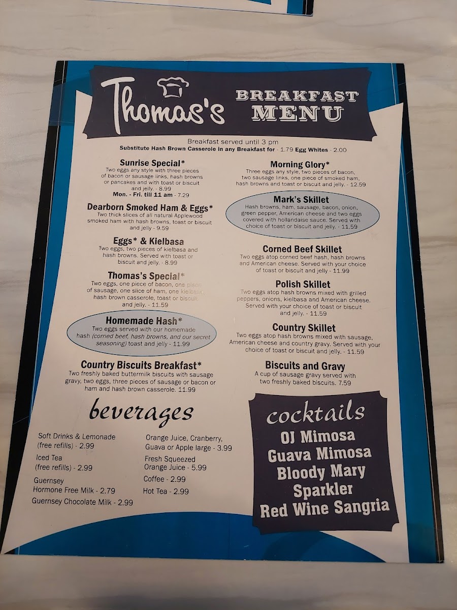 Thomas's Family Dining Menu - Image 3